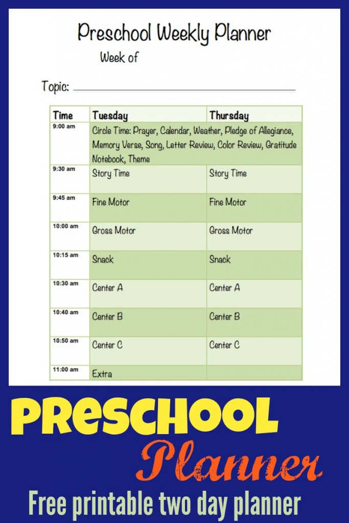 preschool planner