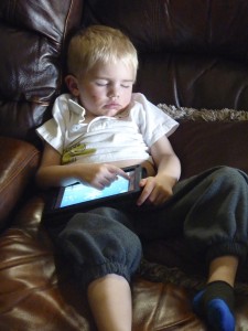 Big Boy playing kindle fire