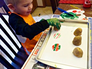 Christmas Potato stamping