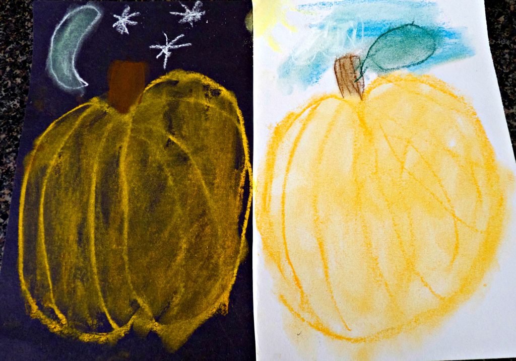 day-and-night-pumpkin-pastel-art