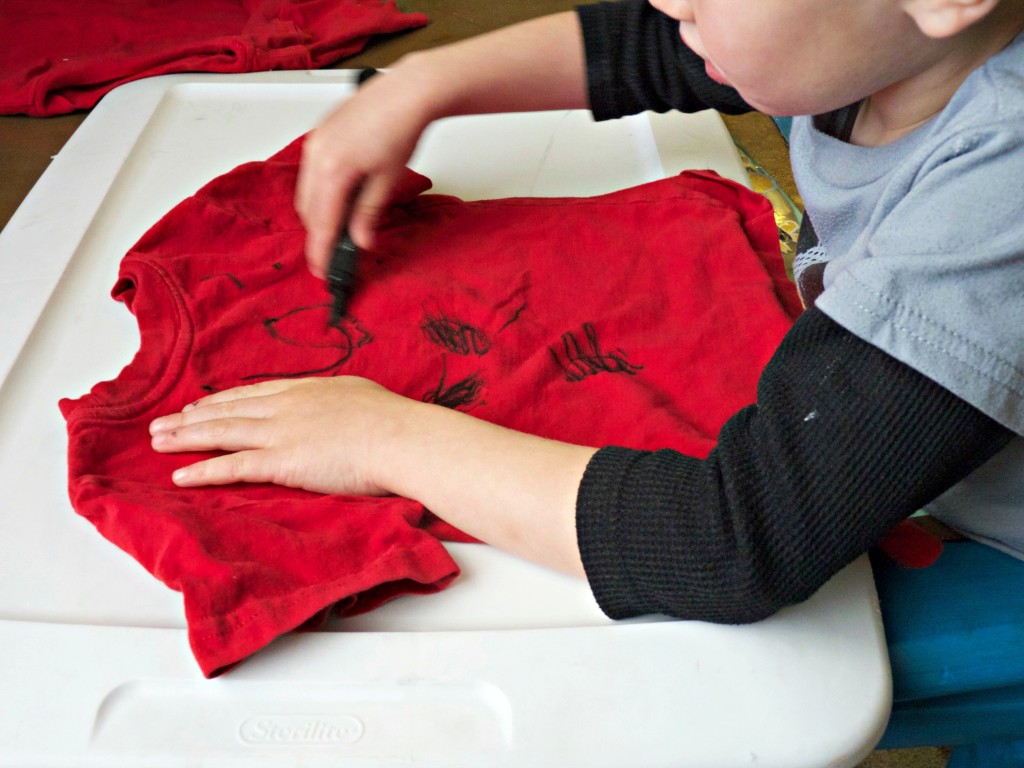 Big Boy making mickey shirt