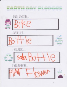 kids earth day pledges