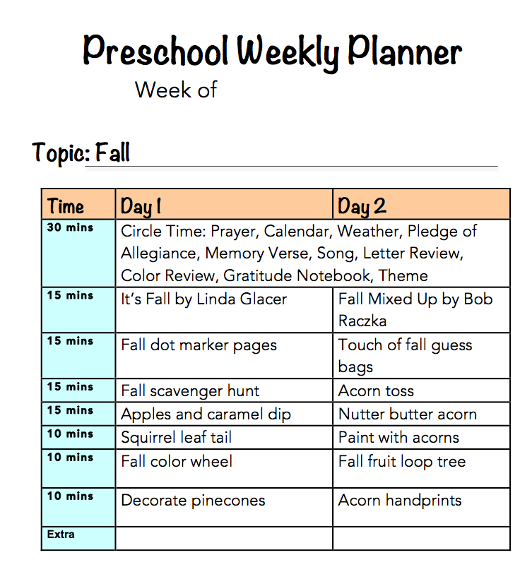 Fall preschool plan pic