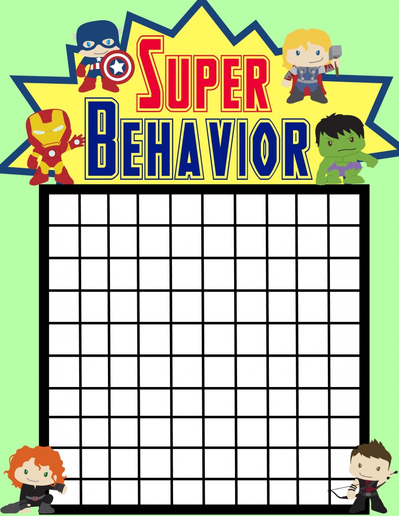 30 Day Behavior Sticker Chart Printable