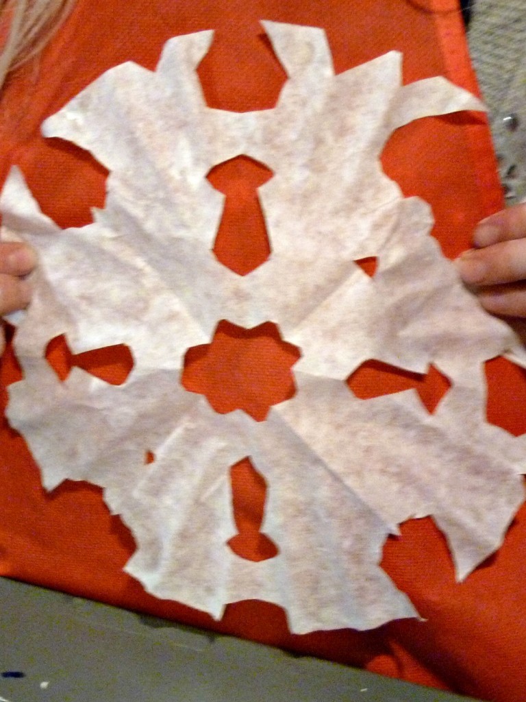 Coffee filter snowflake