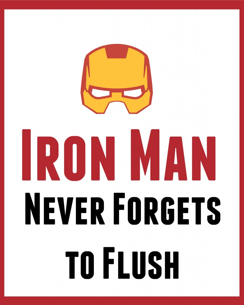 Iron Man bathroom art 2