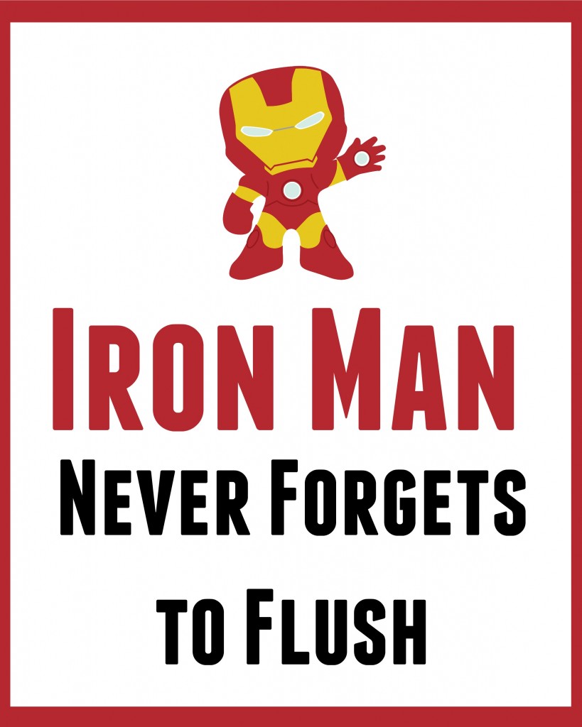 Iron man bathroom sign