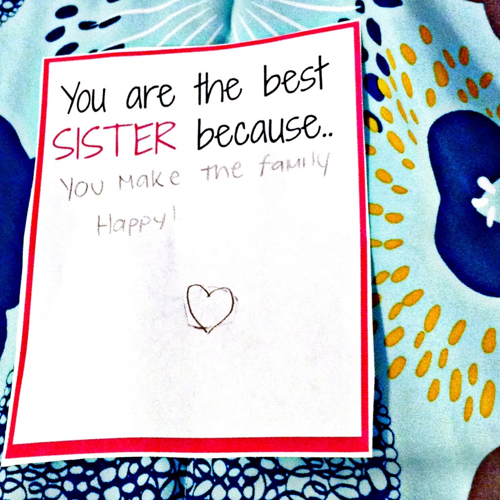 Sister Love Note