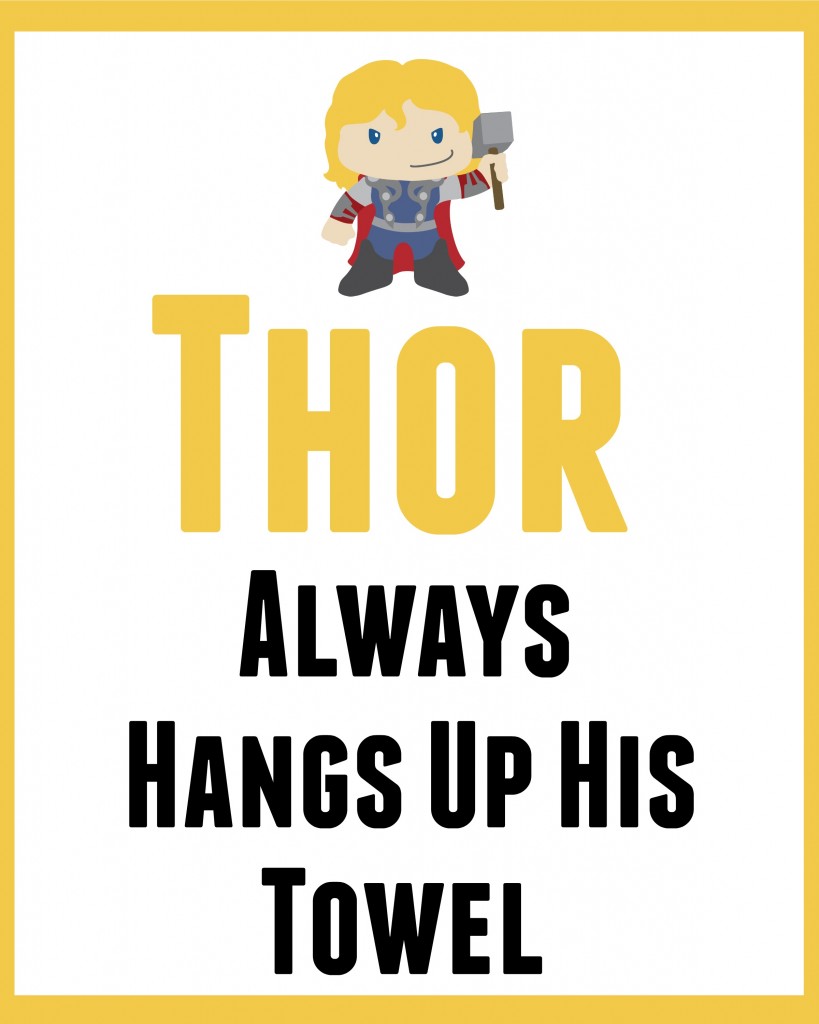 Thor bathroom art 1