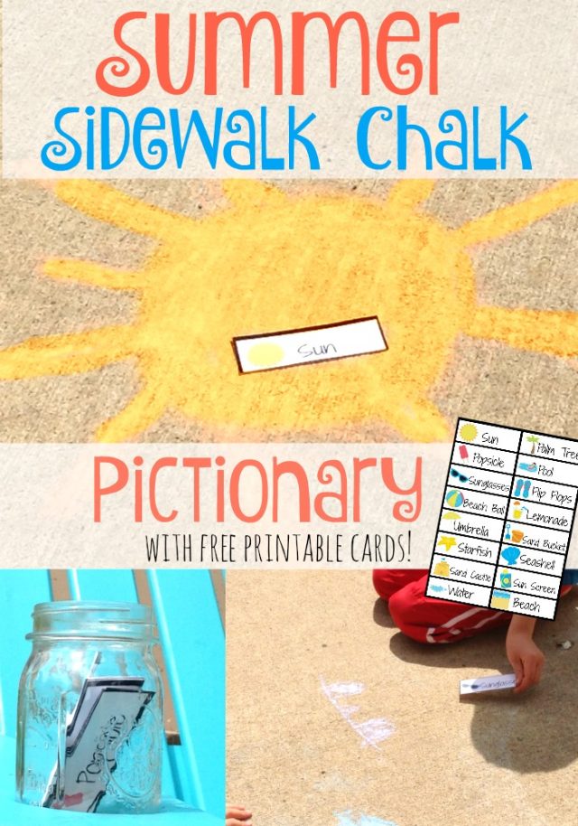 Summer Sidewalk Chalk Pictionary 