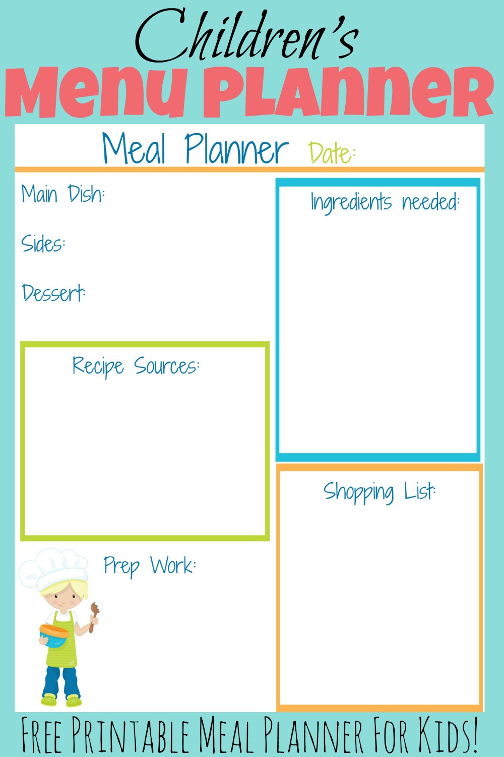 meal planning printables