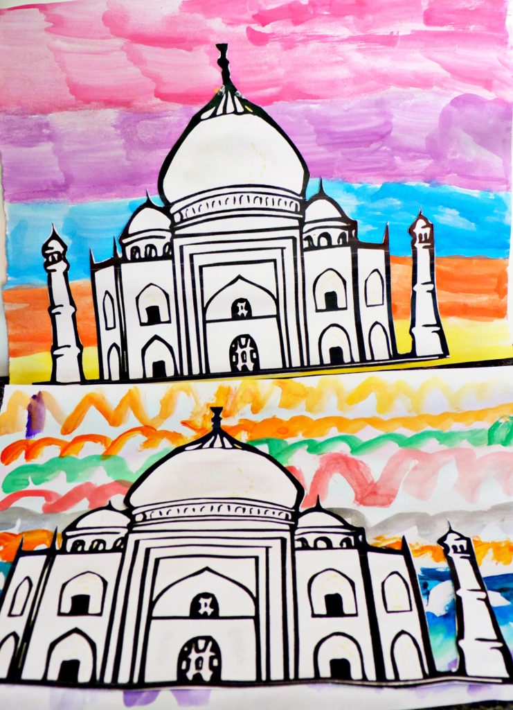 Taj Mahal water color paintings