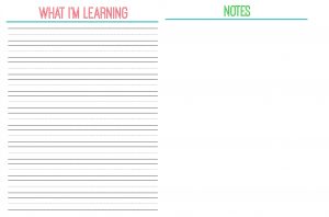 What I'm learning and notes pages