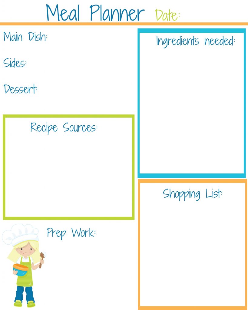 children's meal planner girl