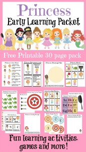 princess preschool packet