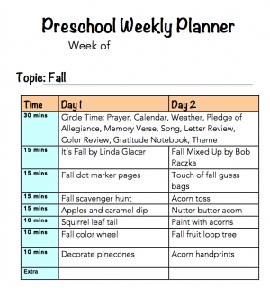 Fall Preschool Week | More Excellent Me